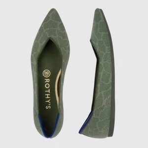 Rothy's Safari Green Pointed Flats Size 6